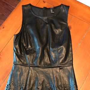 Faux leather peplum top